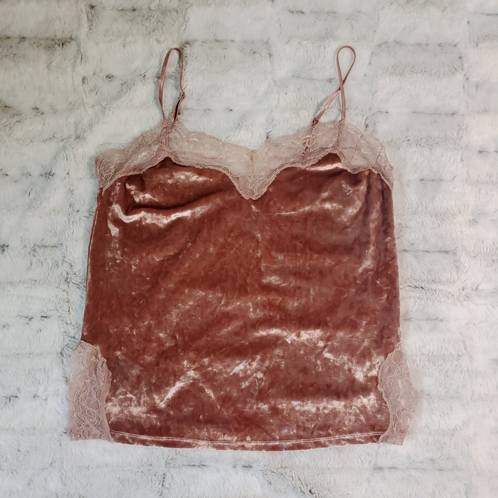 LAUREN CONRAD Velour Lace Tank Top
